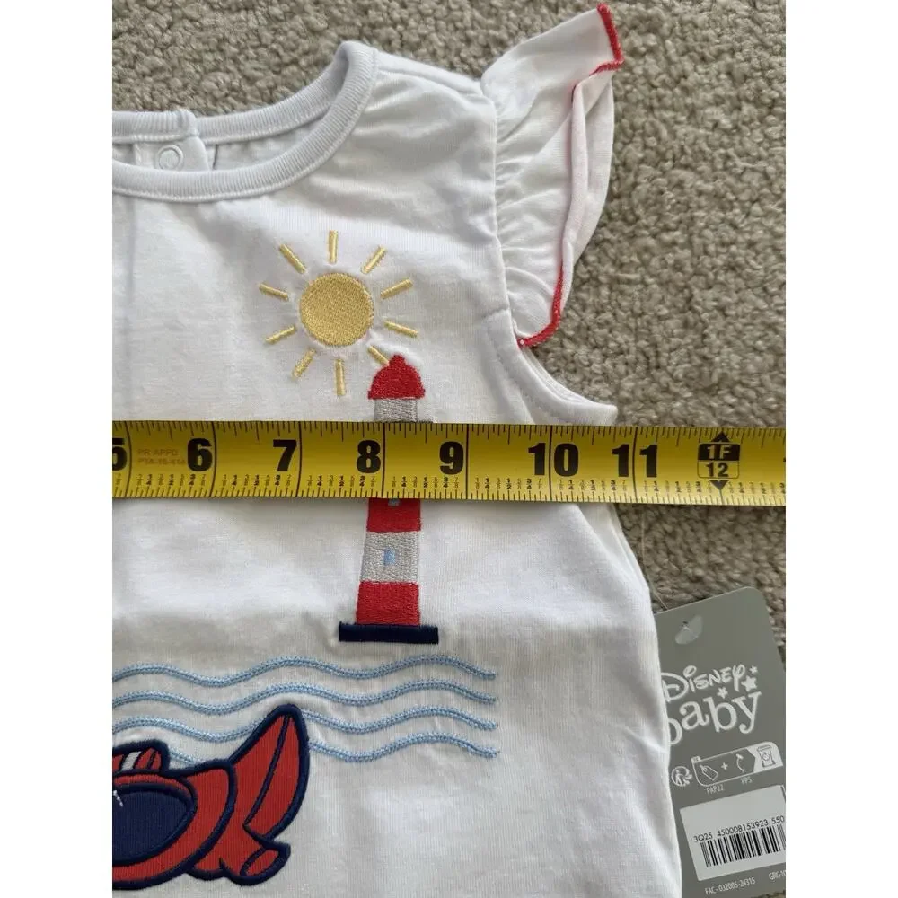 New Disney Baby Minnie Mouse Nautical Shorts Set 12-18 Months